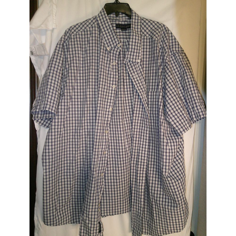 Men's US Polo Association Blue and White Short Sleeve Shirt Size 3XL Like‎ New